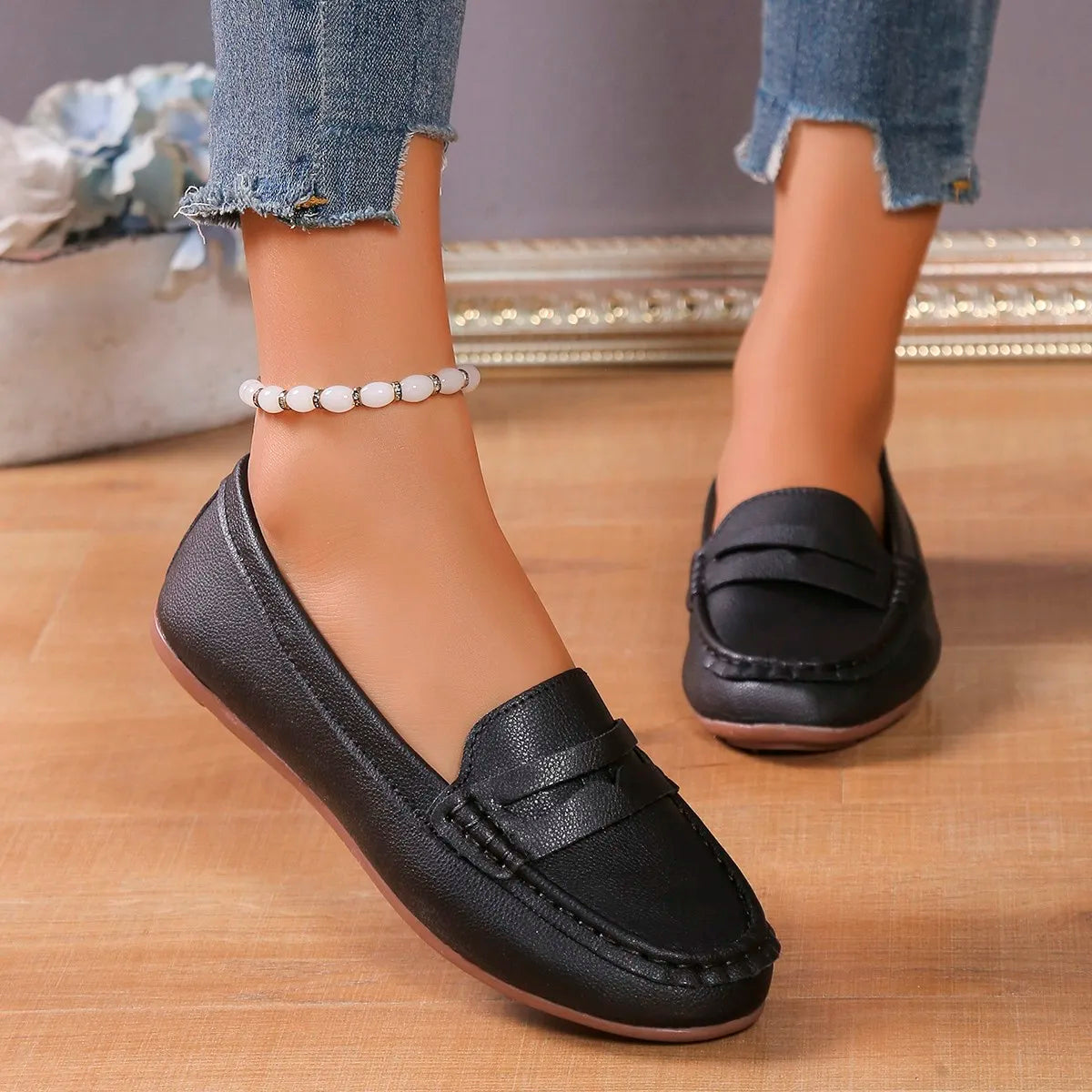 Zapatos planos para mujer, cómodos, ligeros, a la moda, mocasines, ideales para primavera y otoño, zapatillas casuales de suela fina, zapatos para exteriores para mujer.