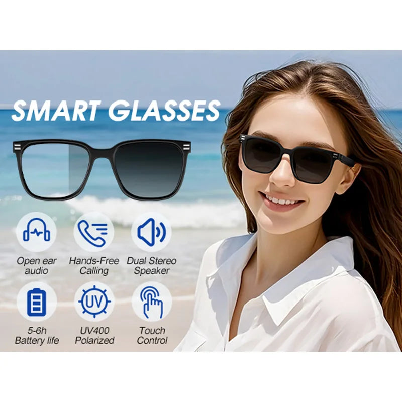 Gafas inteligentes Bluetooth con protección contra la luz azul, fotocromáticas, para escuchar música y realizar llamadas. Lentes que cambian de color. Funciones versátiles. Gafas elegantes.