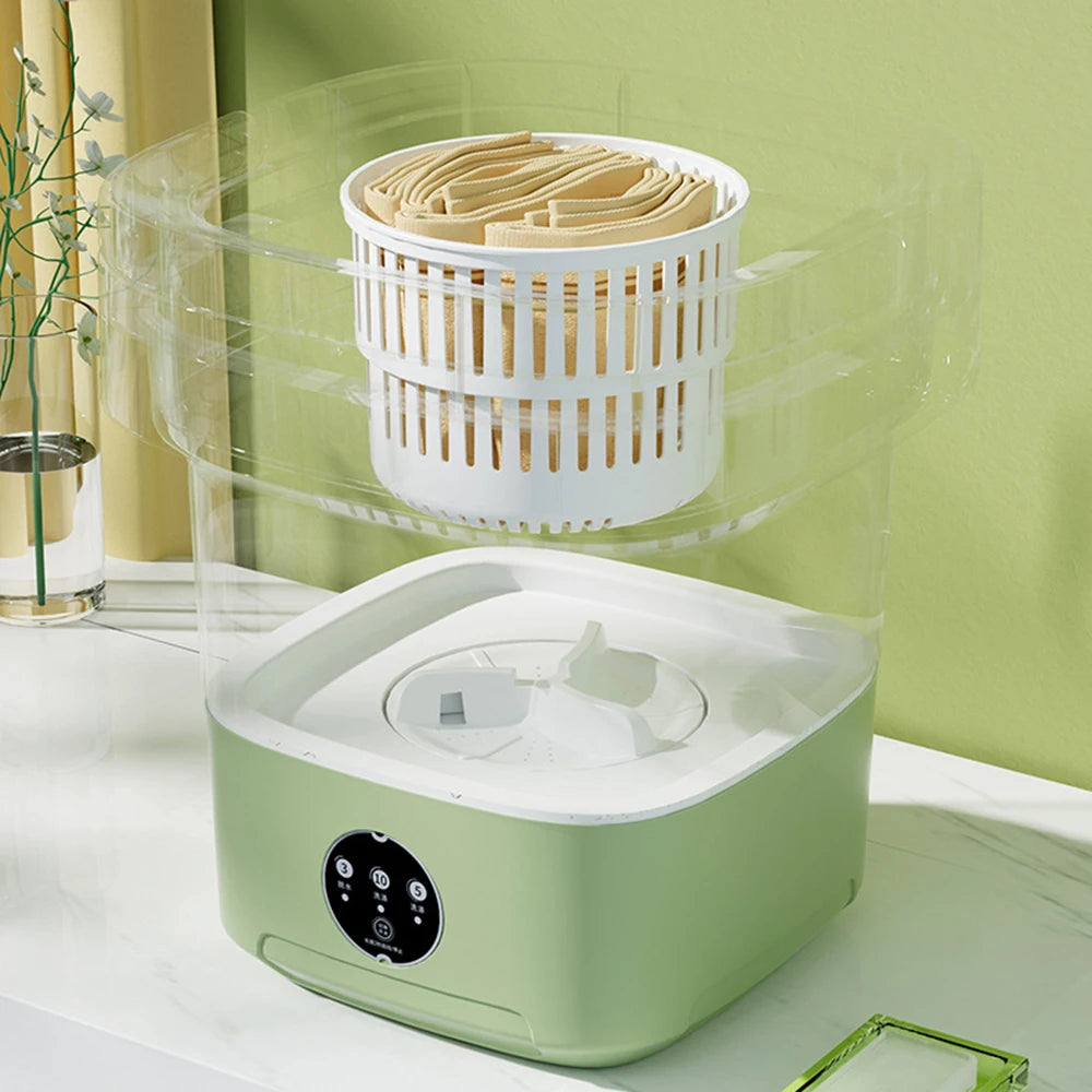 Lavadora portátil plegable de 6L y 11L con centrifugadora para ropa, ropa interior y calcetines, ultrasónica, para viajes y hogar. Mini lavadora de 110V y 220V.