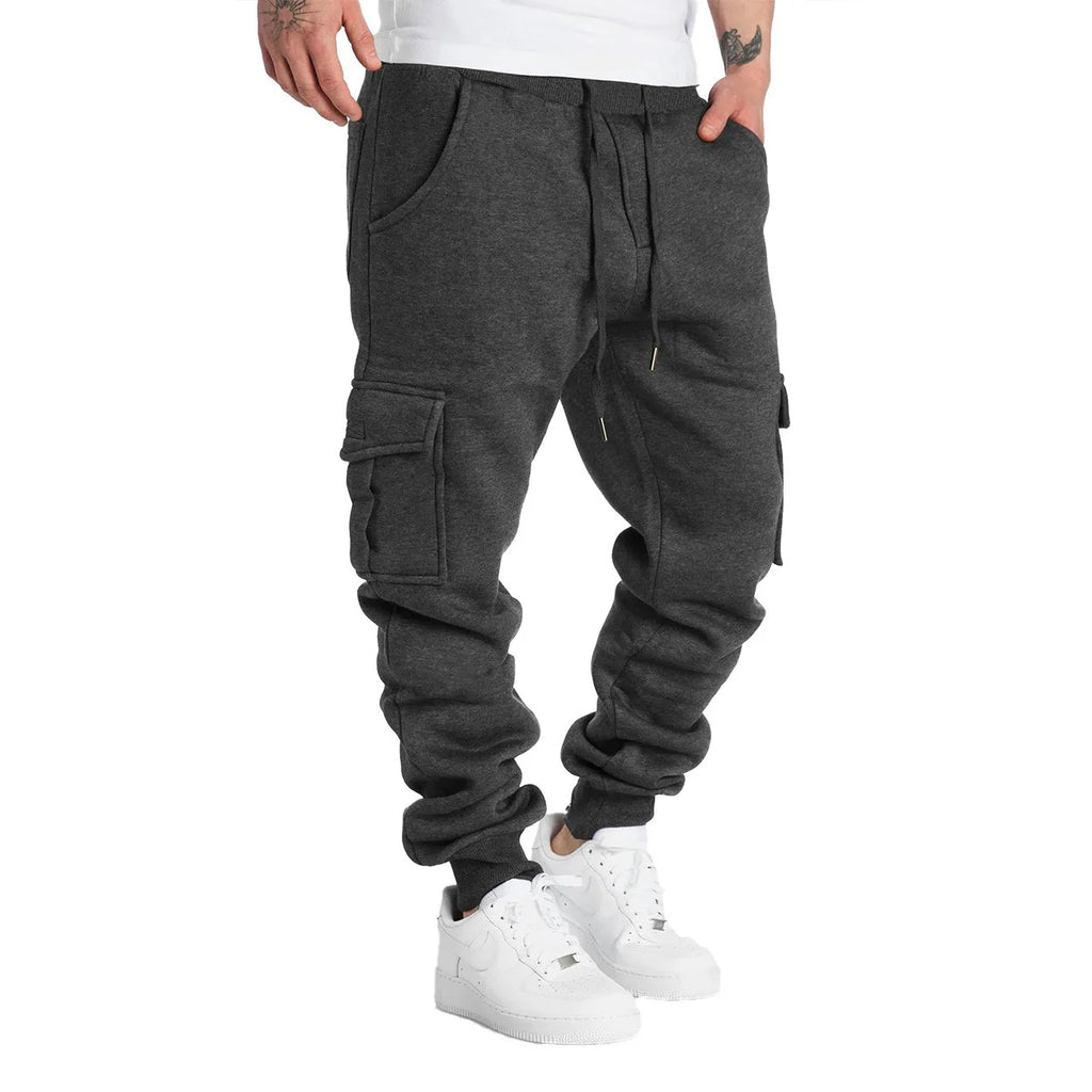 Pantalones deportivos cargo casuales para hombre, primavera/otoño, tallas S-2XL, con cordón ajustable en la cintura, estilo jogger, para senderismo, tácticos, con bolsillos.