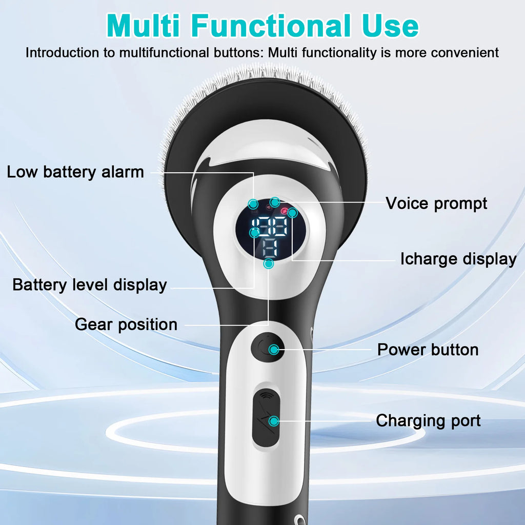 Cepillo de limpieza eléctrico multifuncional HOMEFISH, recargable por voz.