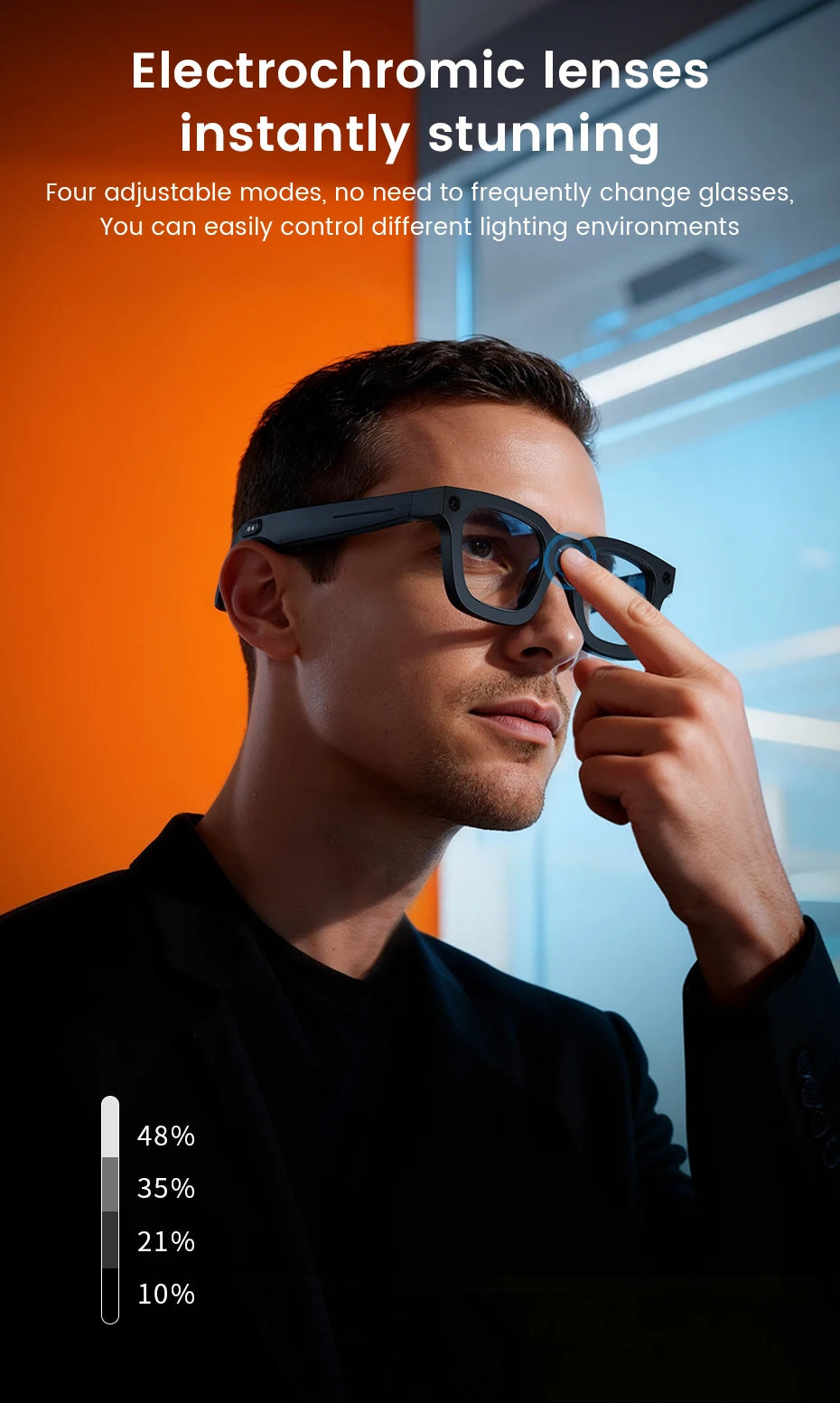 Gafas inteligentes 2026 800W HD Foto Video Grabación IA Traducción Lentes fotocromáticas táctiles Llamadas Bluetooth Música Gafas multifunción