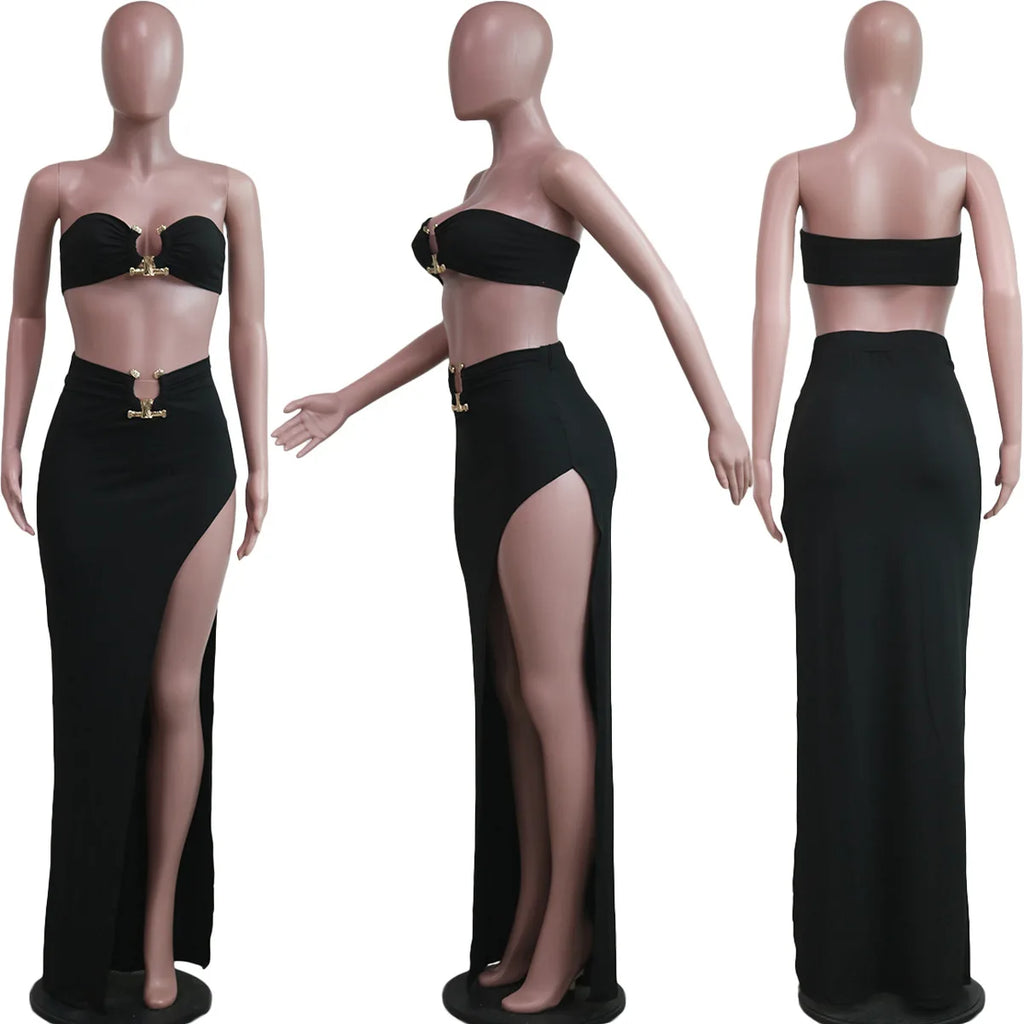 Traje de falda asimétrico y sexy para mujer, estilo casual europeo y americano, ideal para la playa.