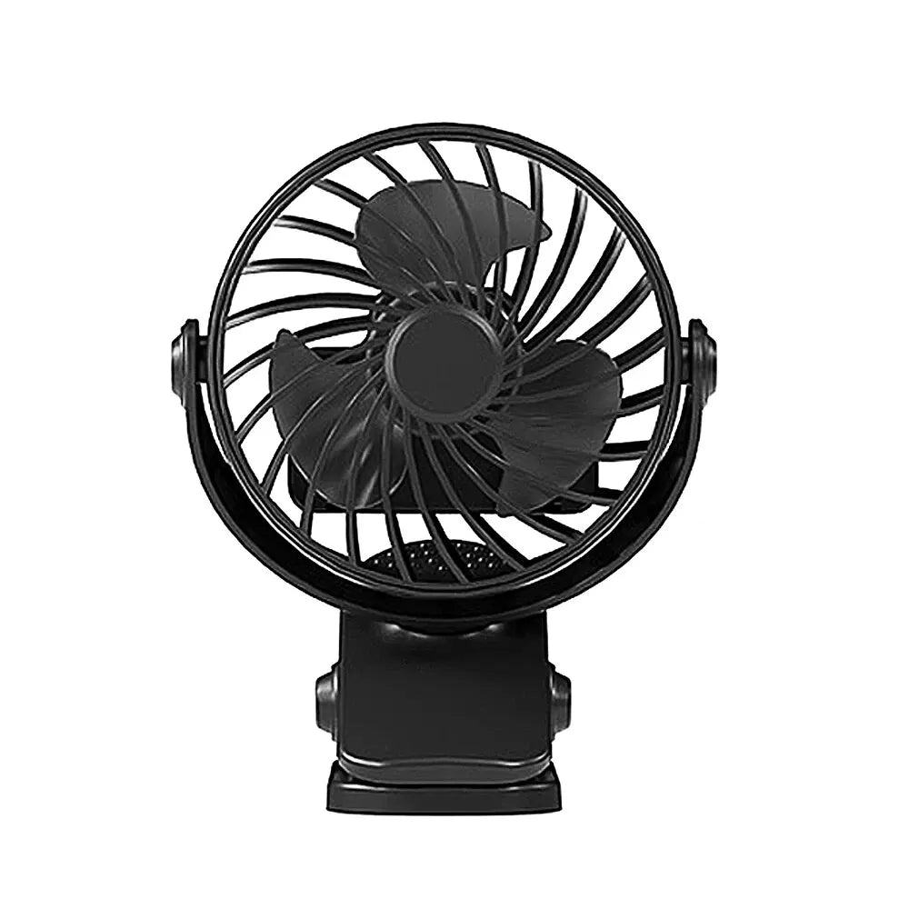 Ventilador recargable giratorio de 720° con clip para colgar y luz nocturna para facilitar su transporte. Ideal para oficina, dormitorio, residencia estudiantil y exteriores. Ventilador pequeño.