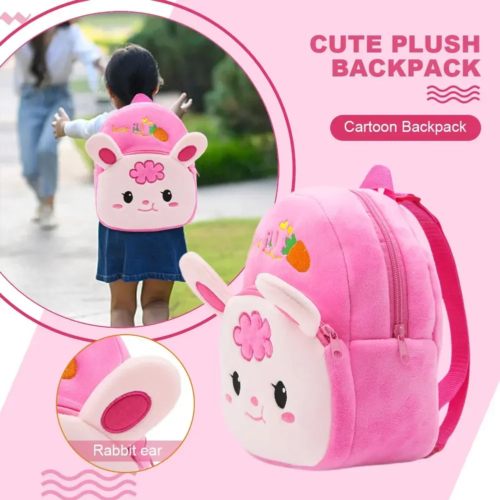 Mochilas escolares infantiles de moda con estampado de dibujos animados en 3D, mochila de felpa para niños y niñas de jardín de infancia, mini mochila para libros.