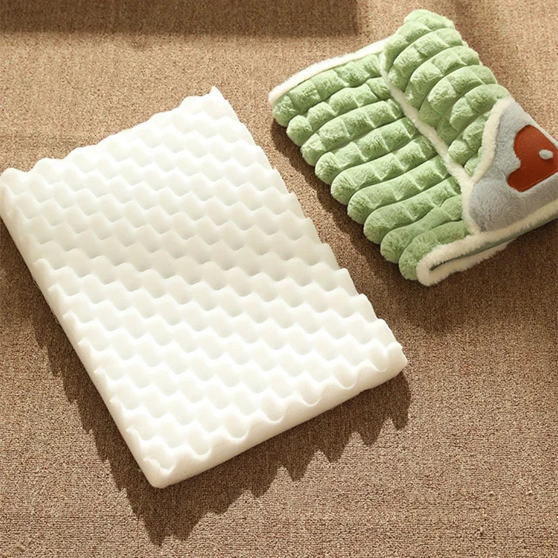 Camas relajantes para perros pequeños y grandes. Colchoneta de lujo para perros con almohada y funda extraíble. Colchoneta de espuma para mascotas. Camas suaves para dormir.
