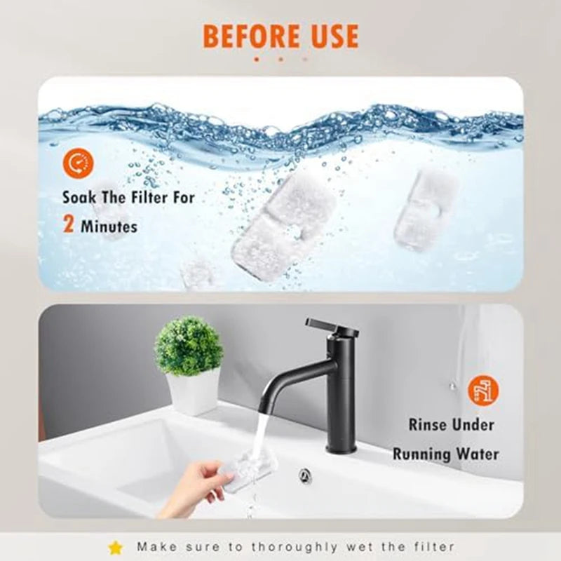 Filtros para fuente de agua para mascotas PETLIBRO Dockstream Cat Water Fountain PLWF005/PLWF105/PLWF115 (2,5 L/84 oz), triple filtración.