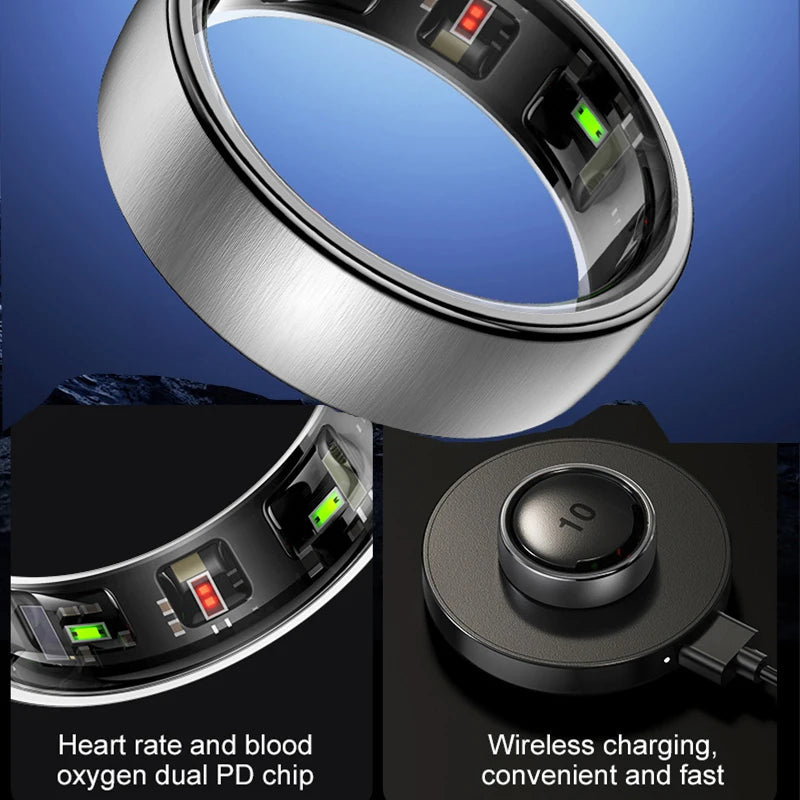 Nuevo anillo inteligente impermeable R10 con monitor de salud para hombres y mujeres, monitor de salud y sueño, anillos inteligentes con modos multideporte y aplicación QRing.