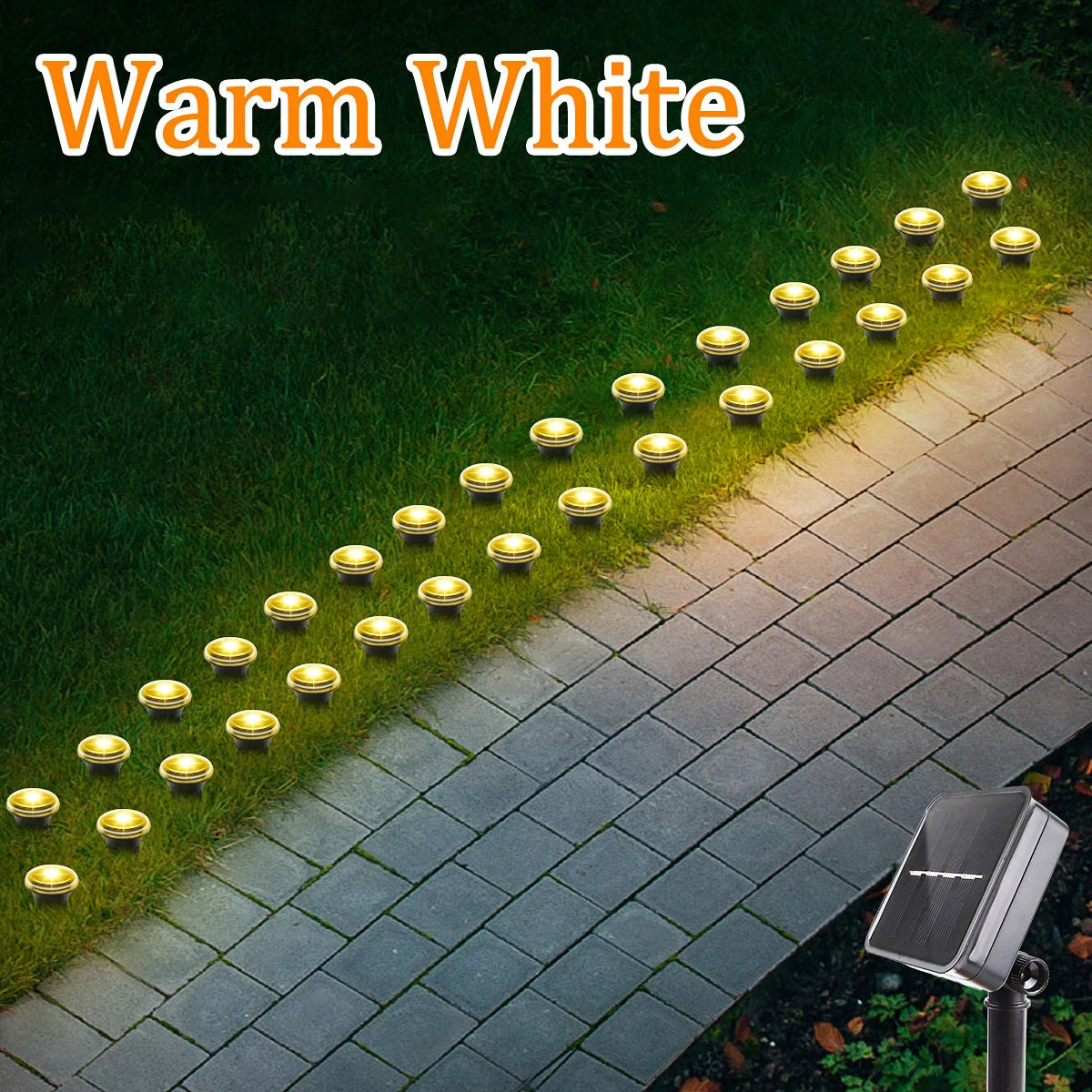 Lámpara solar LED para jardín y caminos, 15/30 LED, 8 modos, resistente al agua, para exteriores, ideal para camping, bodas, Navidad y otras festividades.