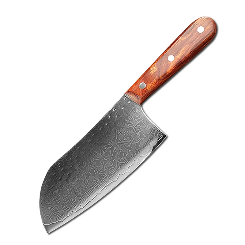 Cuchillo de cocina japonés de acero de Damasco de 67 capas para cortar carne, cuchillo Santoku, cuchillo de sushi y herramientas de cocina profesionales.