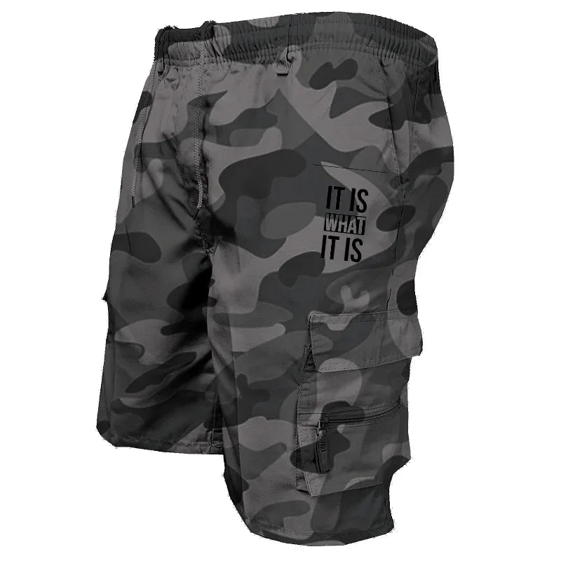 Pantalones cortos tácticos de camuflaje para hombre, de verano, con bolsillos cargo, estilo militar, informales, para senderismo, pesca y viajes.