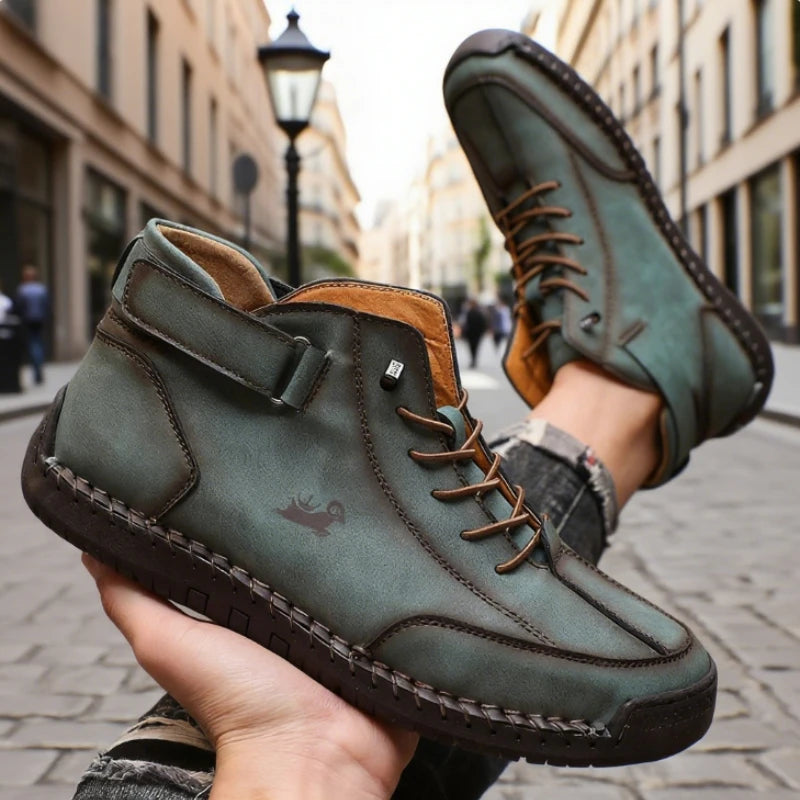 Botas de cuero hechas a mano Barefoot para hombre, ideales para primavera y otoño. Mocasines cómodos y suaves, estilo retro, antideslizantes y con caída cero.