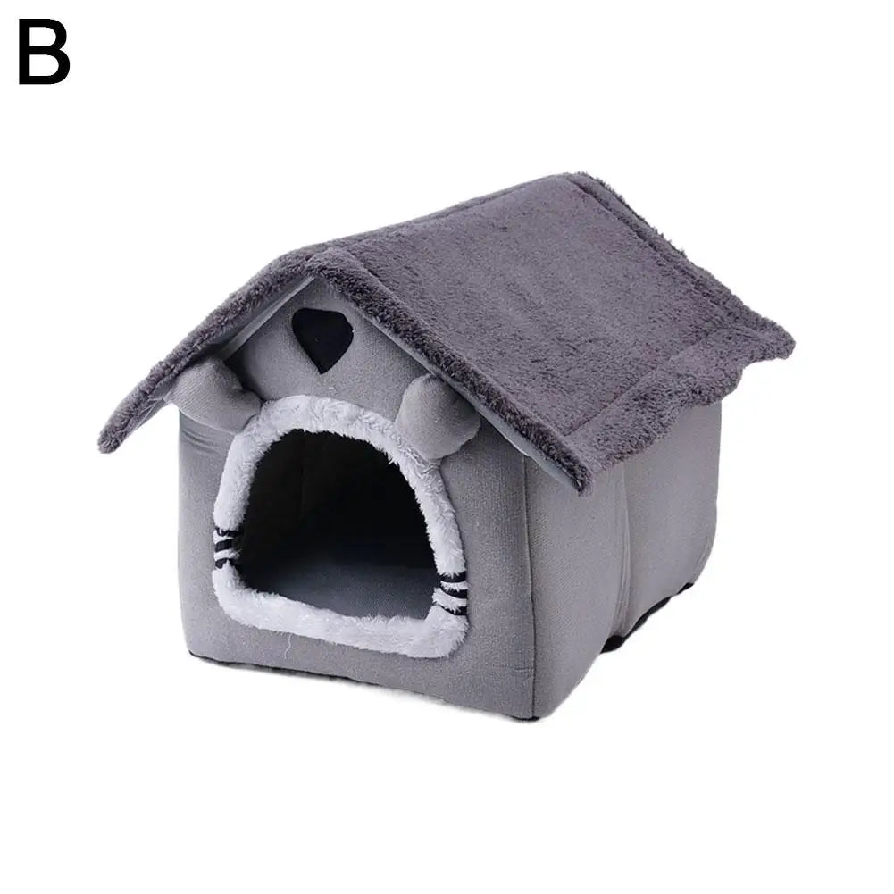 Casa para mascotas Cama para gatos Cueva para perros Caseta Saco de dormir cálido Tienda acogedora Cojín suave para cachorros Esterilla Suministros de invierno para interiores