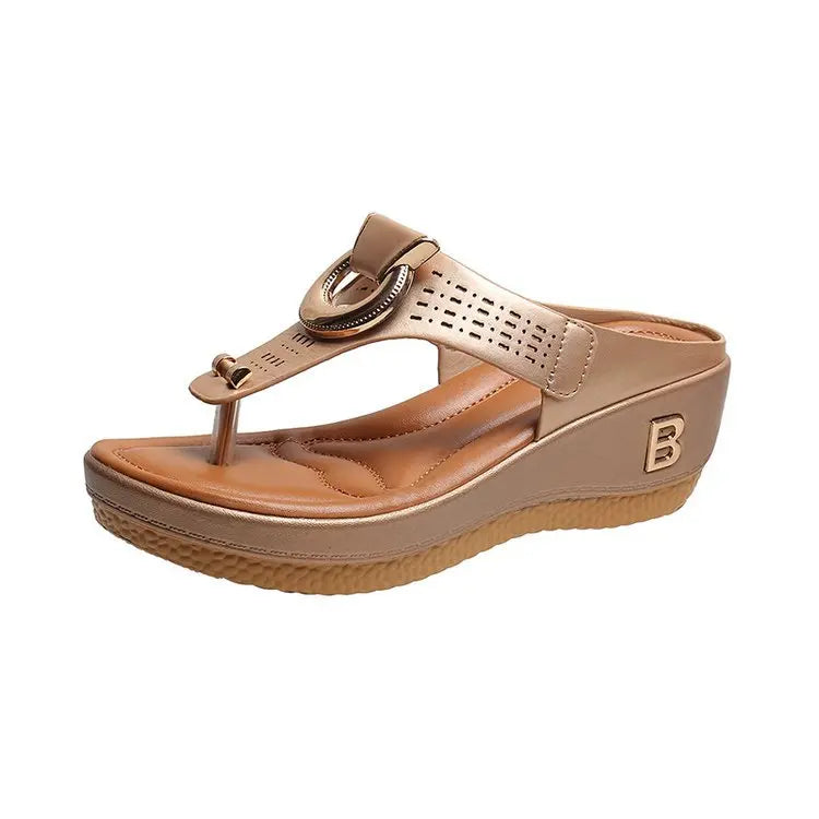 Sandalias de verano para mujer, nuevas, con punta abierta, zapatos de playa, chanclas, cuñas, cómodas, pantuflas, lindas sandalias Plu, tallas 35~43, Chaussure Femme