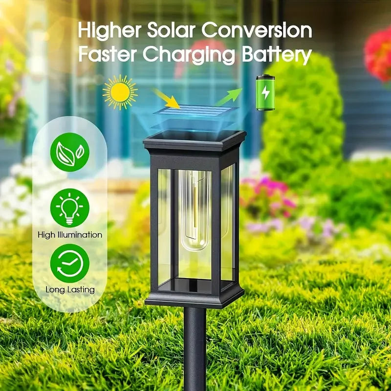Luces solares para caminos, luces solares para exteriores, luces solares para jardín, iluminación de paisajes, patios y jardines.