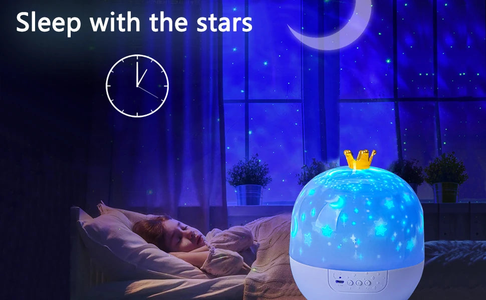 Proyector creativo de fantasía con rotación de 360°, 15 tipos de diapositivas.