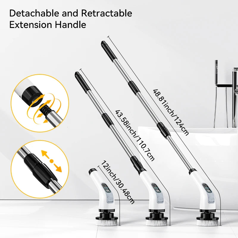 Cepillo de limpieza eléctrico inalámbrico 7 en 1 para baño, ventanas, limpiador giratorio eléctrico, cocina, inodoro, automóvil, hogar, rotación y limpieza.