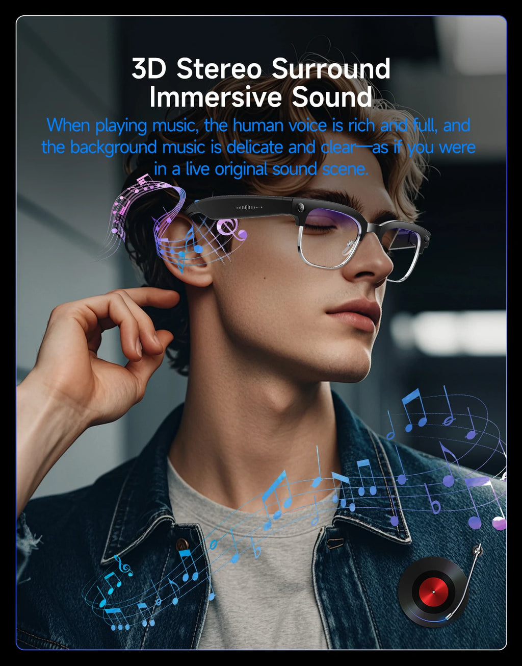 Gafas inteligentes con IA, Bluetooth, 8MP, resistentes al agua (IP66), grabación de video, reconocimiento de fotos y traducción, batería de 290 mAh. Gafas para uso diario.