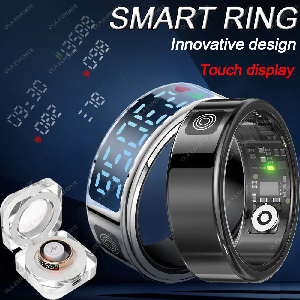Anillo inteligente con pantalla táctil, gestor de salud, control por gestos y vídeo, resistente al agua hasta 5 ATM. Para hombres y mujeres. Nuevo anillo inteligente 2025.