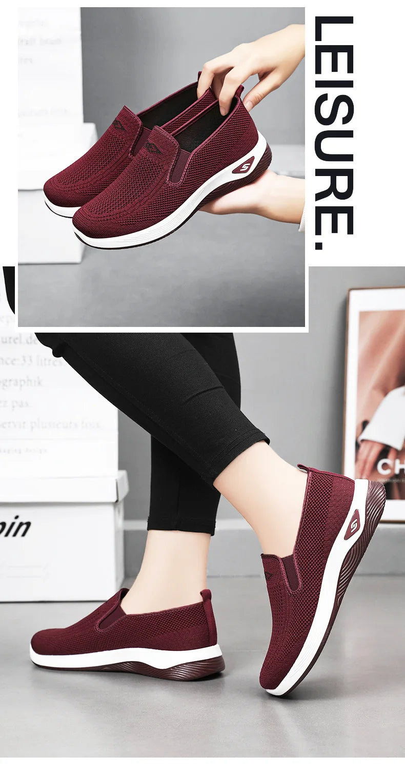 Zapatillas deportivas casuales para mujer, transpirables y ligeras, antideslizantes, para correr y caminar al aire libre, vulcanizadas.