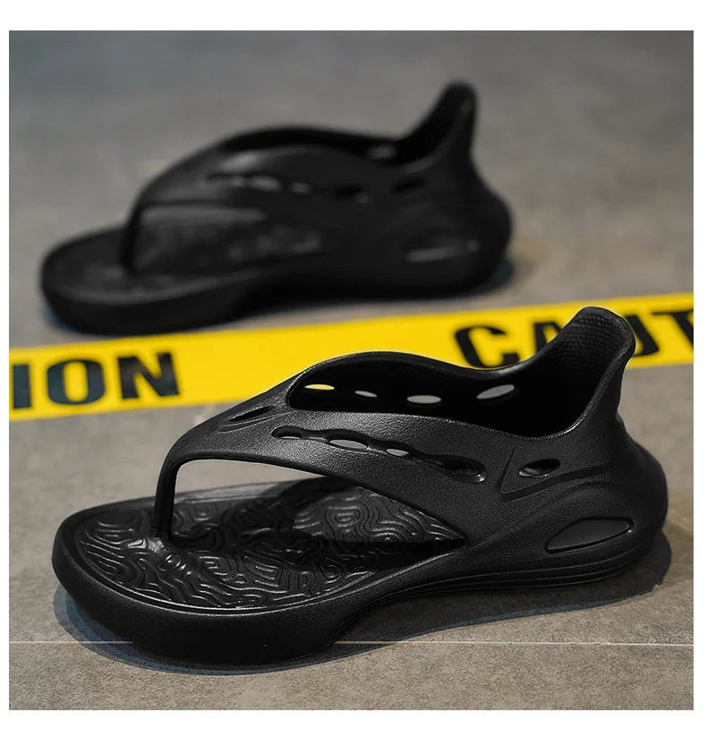 Sandalias deportivas para mujer, chanclas planas de verano, cómodas, informales, sin cordones, con plataforma ligera y diseño hueco.