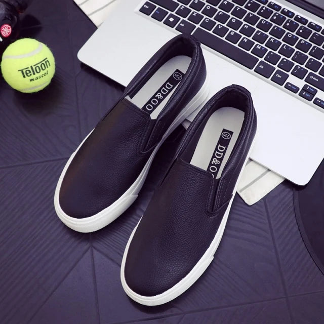 Mocasines de piel Comemore para mujer, tendencia primaveral, zapatos planos casuales, zapatos sin cordones de plataforma vulcanizados, zapatillas deportivas para mujer.