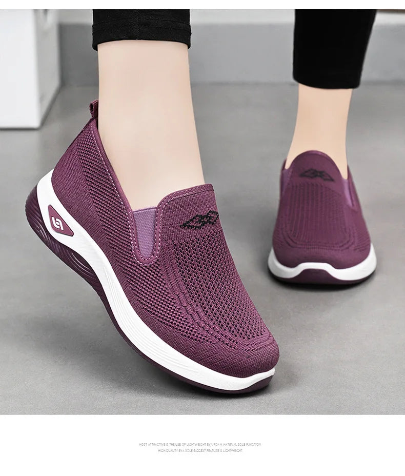Zapatillas deportivas casuales para mujer, transpirables y ligeras, antideslizantes, para correr y caminar al aire libre, vulcanizadas.