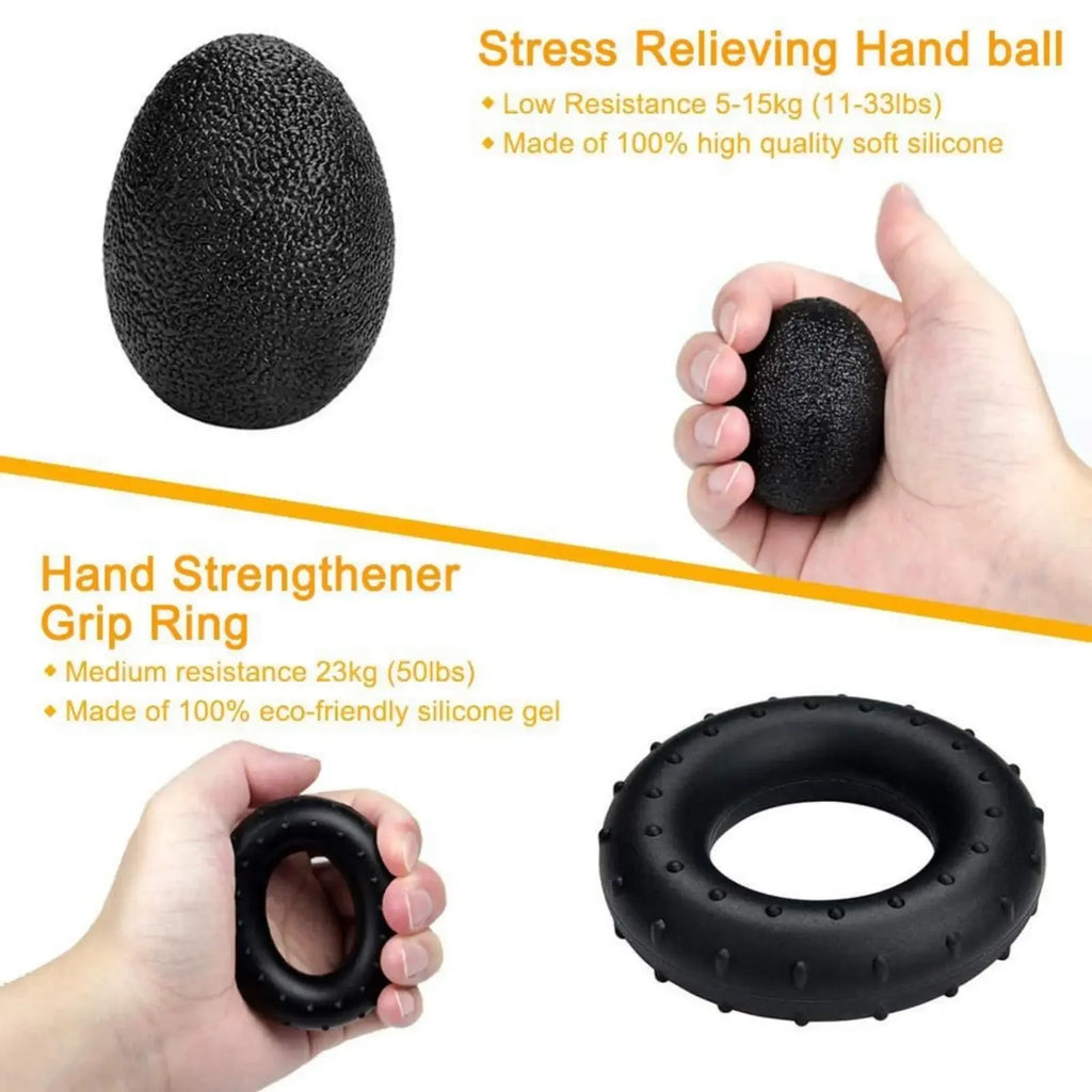 Entrenador de fortalecimiento de fuerza de agarre manual ajustable de 5 a 60 kg, juego completo con contador, ejercitador de muñeca, antebrazo y mano para fortalecer los músculos.
