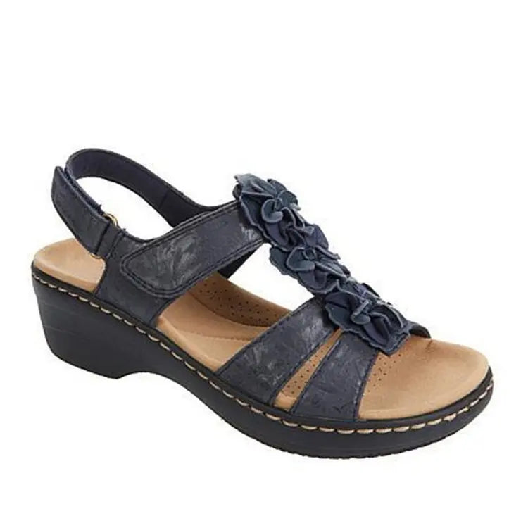 Sandalias de verano para mujer 2022, nuevas, con cuña y plataforma, ortopédicas, estilo retro romano, casuales, cómodas, con puntera abierta.