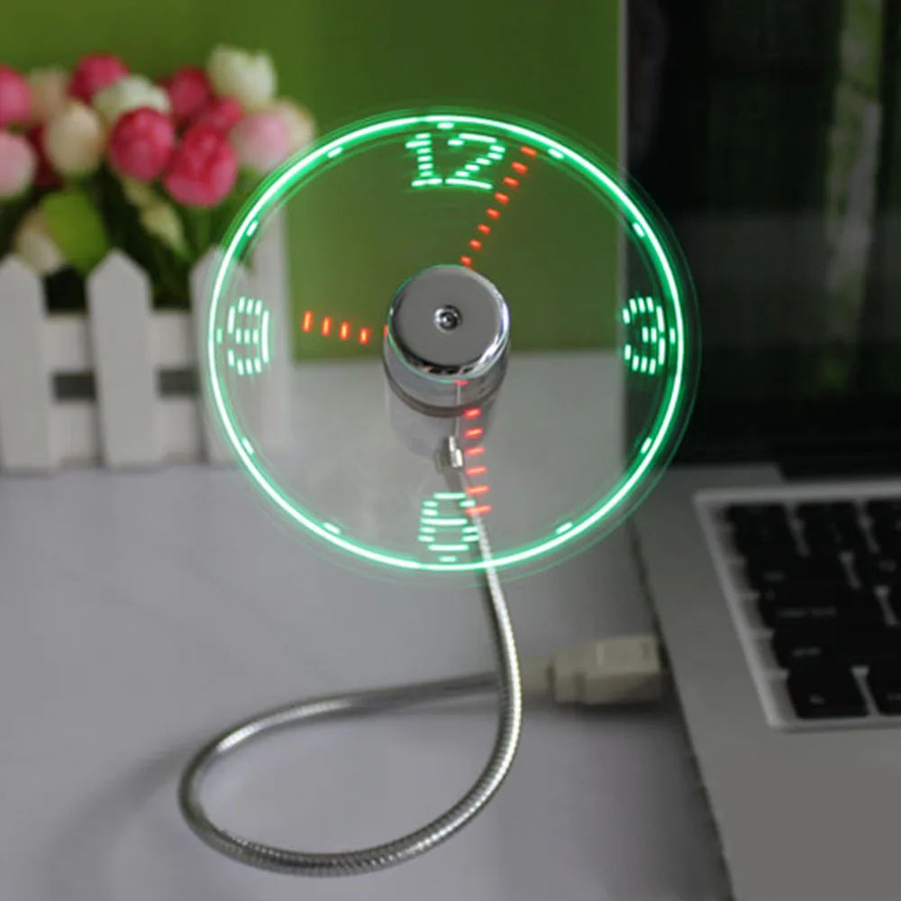 Ventilador USB creativo, ventilador USB con luz LED RGB programable, cuello de cisne flexible, mini ventilador USB para mensajes DIY para PC, portátiles, notebooks y ordenadores de sobremesa.