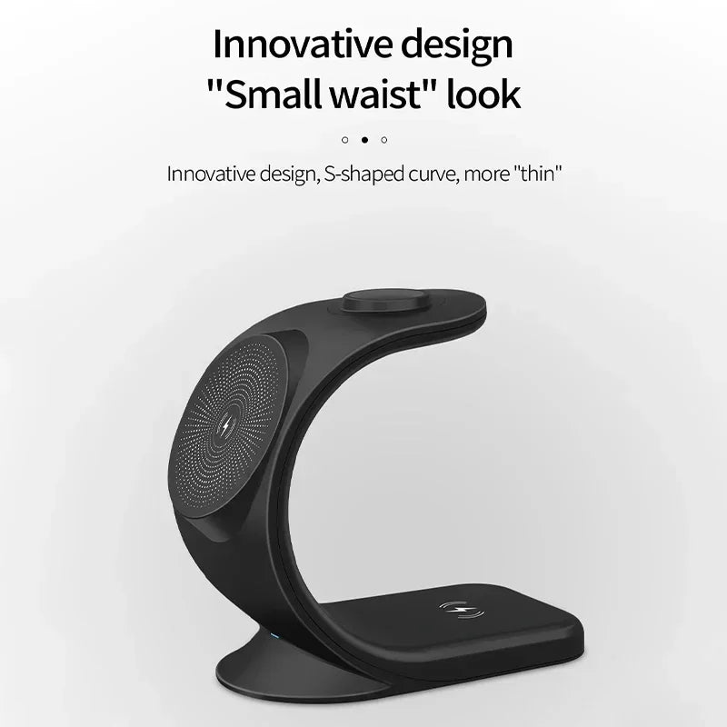 Cargador inalámbrico magnético 3 en 1, estación de carga rápida para MagSafe iPhone 16~12 Pro Max iWatch 10/9/8/7/6/5/4/3/2 SE AirPods Pro