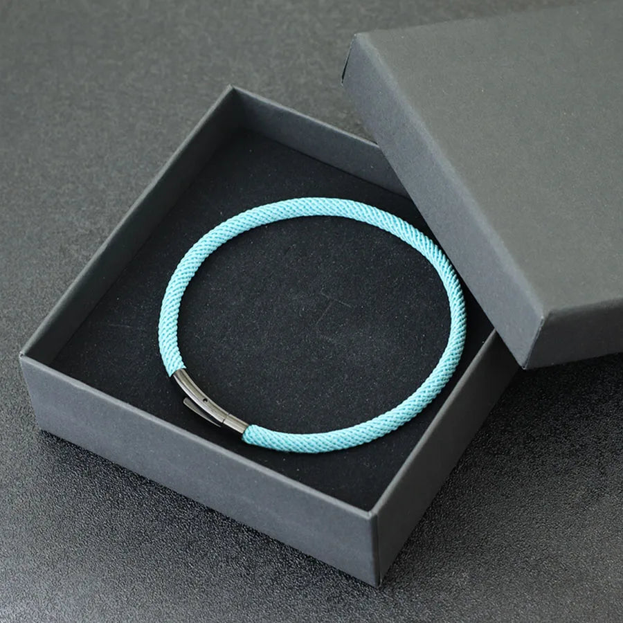 Pulsera minimalista elegante de cuerda para hombre, grado A, rosca de 4 mm