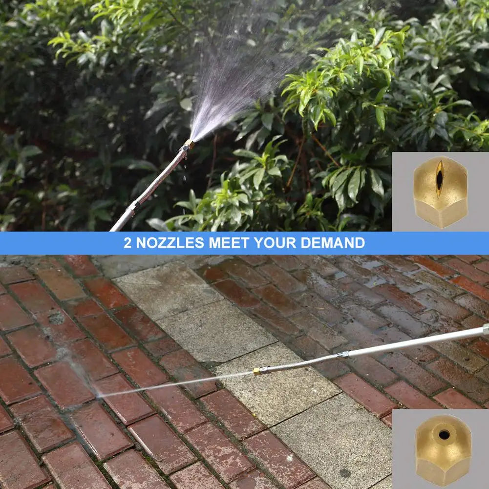 Pistola de agua a alta presión para coche de 46 cm, manguera de limpieza para jardín, herramienta de riego, pulverizador, boquilla aspersora R4Z8