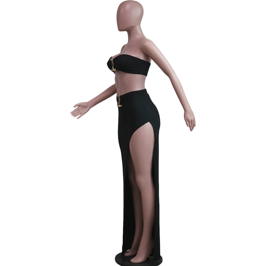 Traje de falda asimétrico y sexy para mujer, estilo casual europeo y americano, ideal para la playa.