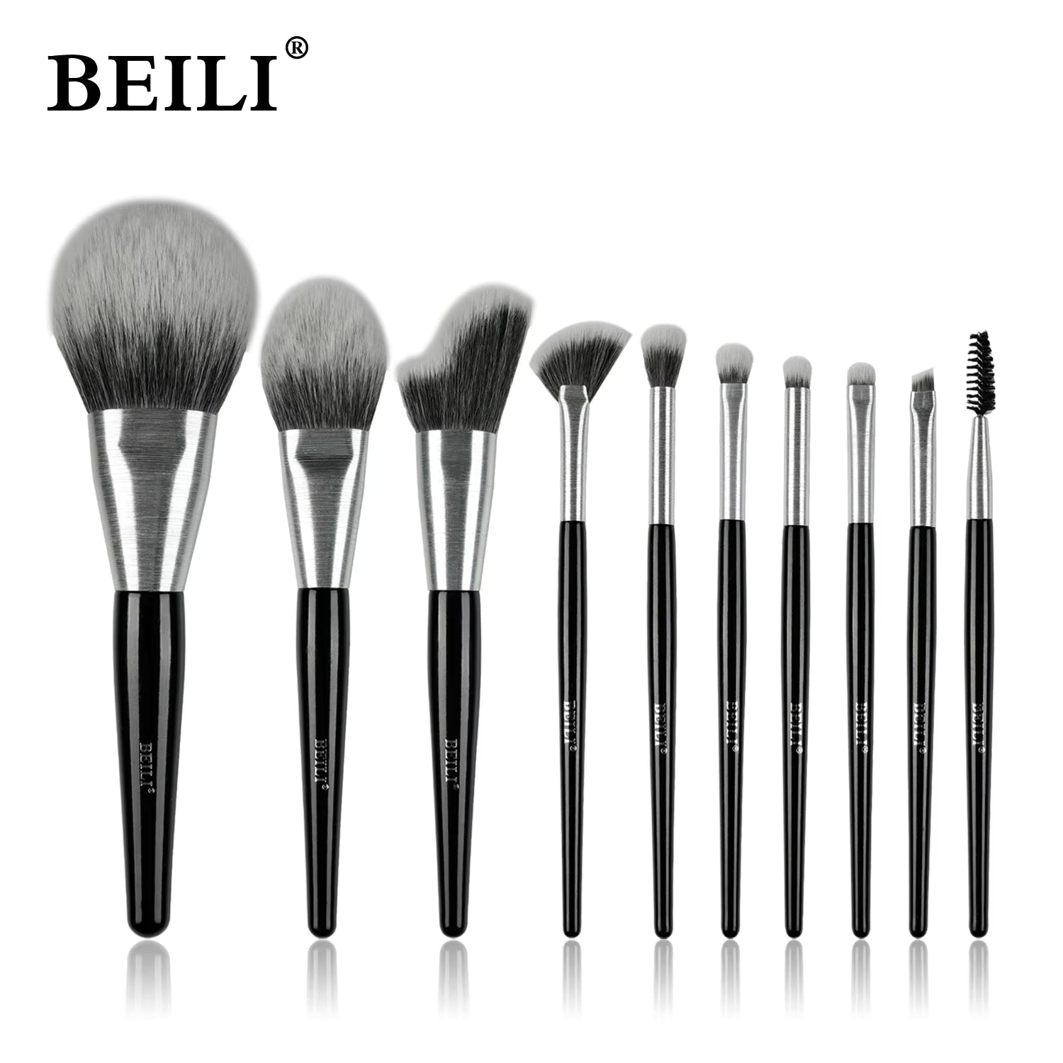 Set de 10 brochas de maquillaje de lujo Baili,