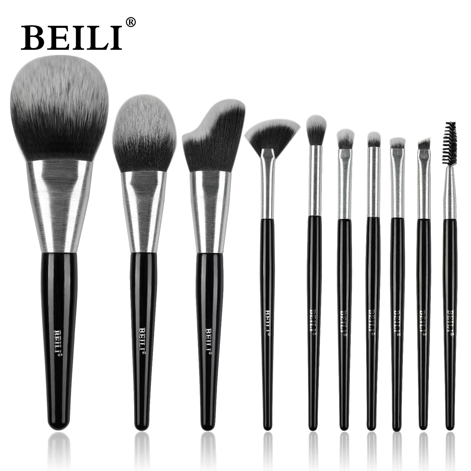 Set de 10 brochas de maquillaje de lujo Baili,